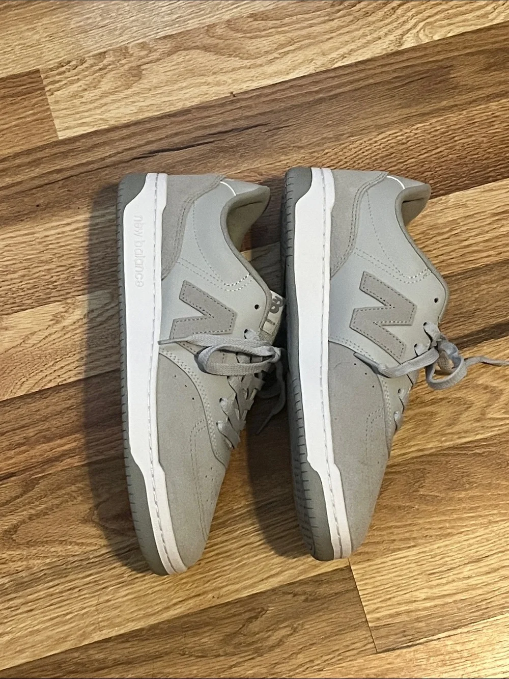 New Balance Men’s Light Gray Suede Sneakers